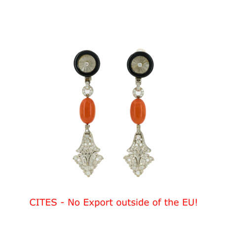 Korall-Diamant-Ohrclips - photo 1