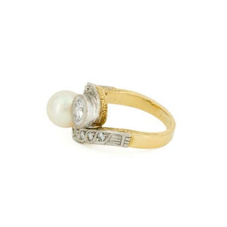 Toi-et-Moi Pearl-Diamond-Ring - photo 2