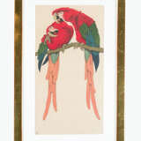 Fritz Lang(1877-1961)-GraphicTwo parrots, collour etching on paper, signed, monogramm, framed - фото 1