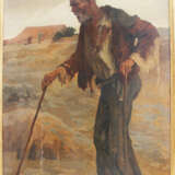 Hans Larwin(1873-1938) large portrait of a man with walking stick, oil on canvas, singed - Foto 1