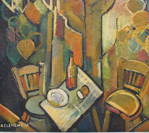 A.Clement around 1950, oil on board, still-life - Foto 1