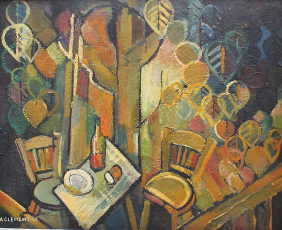 A.Clement around 1950, oil on board, still-life - photo 2