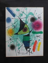 Joan Miro(1893-1983)-graphics on paper, two compositions, framed