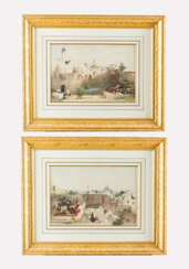 David Roberts(1796-1864)-Colour etchings, Two first state views from Jerusalem, in passepartout framed, signed in the stone