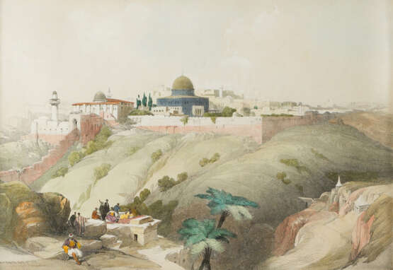 David Roberts(1796-1864)-Colour etchings, Two first state views from Jerusalem, in passepartout framed, signed in the stone - фото 2