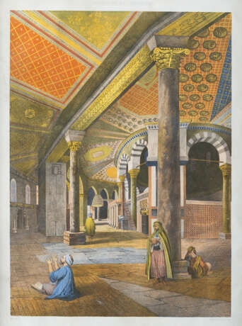 Two Colour  Etchings from the Interior of the Dome of the Rocks (691 ad) on paper, French around 1860 - photo 3