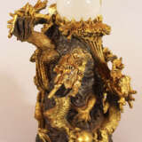 Asian Bronze sculpture with dragons windings around a glass ball, Qing Dynasty - photo 2
