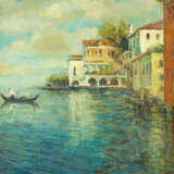 Italian Artist around 1920, Villas by the sea, Oil on Canvas, framed - фото 2