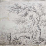 E.H.Pallatin, 18. century, soldiers in landscape, chalk on paper, described reverse - Foto 1