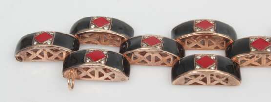 Bracelet en or avec émaux bicolores et diamants Or 21th century - photo 5 Bracelet en or avec émaux bicolores et diamants Or 21th century - photo 5