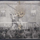 Artist mid 19.century, boxing ring, etching on paper, - фото 1