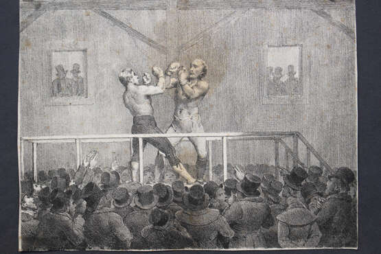Artist mid 19.century, boxing ring, etching on paper, - photo 2
