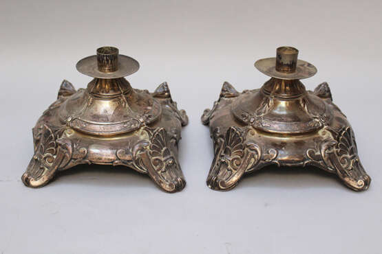 Two silver lamp bases, 19.century - Foto 1