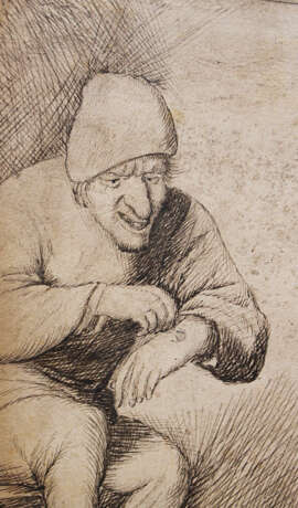 Dutch school 17.century, man with blessed hand, black ink on paper - Foto 3