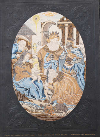 Bianchini Ferrier, embroidery three kings, in original paper passepartout, 20.century - фото 1
