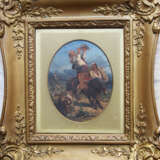 Artist 19. century , travellers, signed , oil on board framed - photo 1