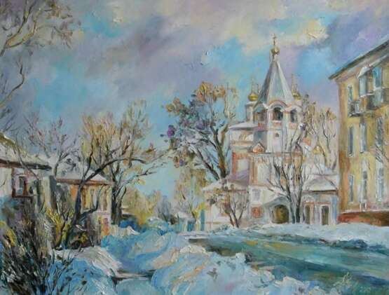 “Church of the Epiphany. Solikamsk” Canvas Oil paint Impressionist Landscape painting 2012 - photo 1