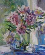 Irina Kruglova (né en 1981). Bouquet de pivoines de la fenêtre