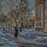 “Evening. Ulyanovsk” Canvas Oil paint Impressionist Landscape painting 2011 - photo 1