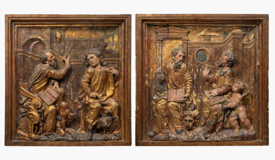 1 Paar Reliefs "Die 4 Evangelisten" - photo 1 1 Paar Reliefs "Die 4 Evangelisten" - photo 1