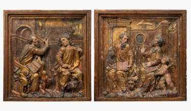 1 Paar Reliefs "Die 4 Evangelisten"