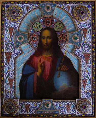 “Icon Lord Almighty in a precious silver frame” Ювелирная мастерская семьи Коваль Enamel Mixed media Modern 1875-1900 - photo 1