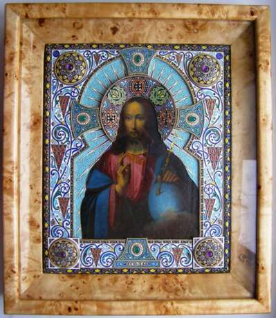 “Icon Lord Almighty in a precious silver frame” Ювелирная мастерская семьи Коваль Enamel Mixed media Modern 1875-1900 - photo 3