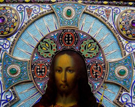 “Icon Lord Almighty in a precious silver frame” Ювелирная мастерская семьи Коваль Enamel Mixed media Modern 1875-1900 - photo 4