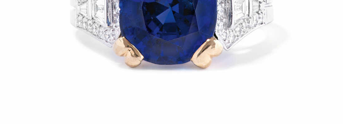 Exzellenter Burmasaphir-Diamant-Ring Exzellenter Burmasaphir-Diamant-Ring