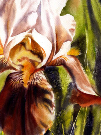 “Inspiration (irises).” Paper Watercolor Realist Still life 2009 - photo 2