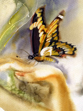 “Inspiration (irises).” Paper Watercolor Realist Still life 2009 - photo 4