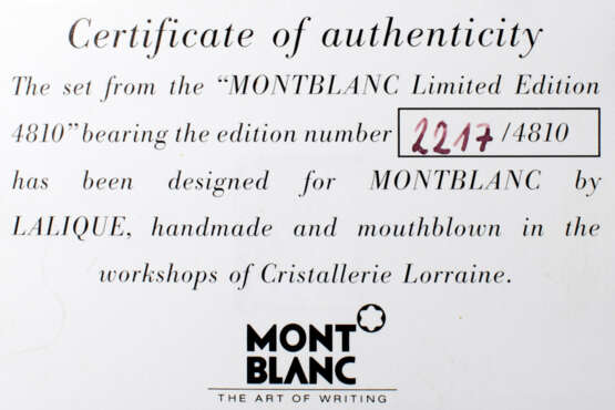 Lalique für Montblanc, Schreibtischset "Montblanc Limited Edition 4810" - photo 3