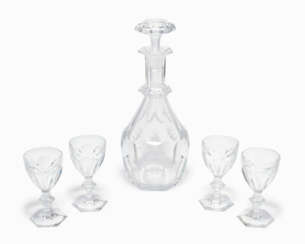 Baccarat, Karaffe und 6 Sherrygläser "Harcourt"