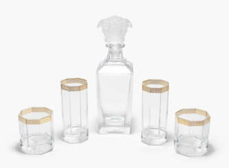 Versace, Karaffe und 8 Gläser "Medusa"