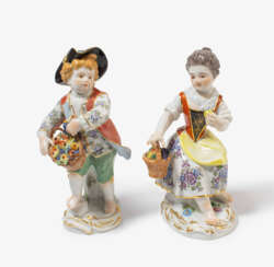 Meissen, 2 Figuren "Gärtnerkinder"