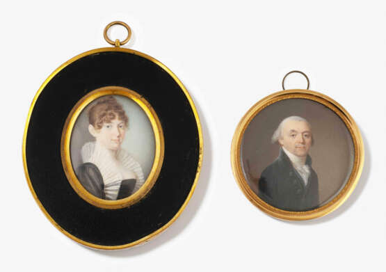 Lot: 2 Porträtminiaturen, Anfang 19.Jh. - фото 1