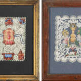 2 Spitzenbilder "Kelch mit Hostie"/"Herz Jesu" - photo 1