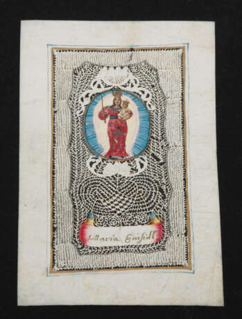 2 Spitzenbilder "Maria Einsiedeln und Hl. Rosina"/"Hl. Anna" - photo 4 2 Spitzenbilder "Maria Einsiedeln und Hl. Rosina"/"Hl. Anna" - photo 4