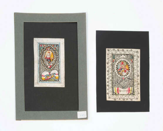 2 Spitzenbilder "Hl. Wenzel"/"Hl. Wolfgang" - photo 1 2 Spitzenbilder "Hl. Wenzel"/"Hl. Wolfgang" - photo 1