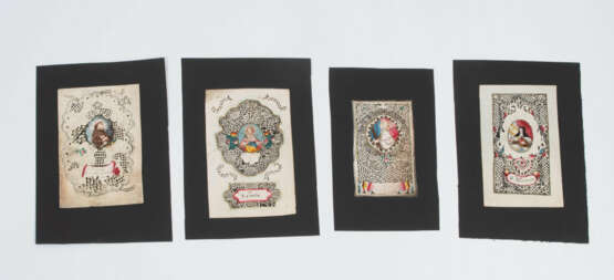 4 Spitzenbilder "Hl. Theresia"/"Hl. Franziskus"/"Hl. Ursula"/"Hl. Bernhard" - фото 1