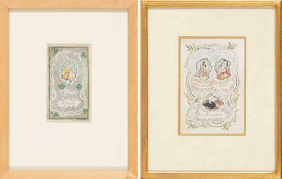 2 Spitzenbilder "Hl. Meinrad"/"Hl. Agnes" - photo 1