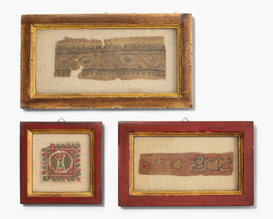 Lot: 3 Textilfragmente - photo 1 Lot: 3 Textilfragmente - photo 1