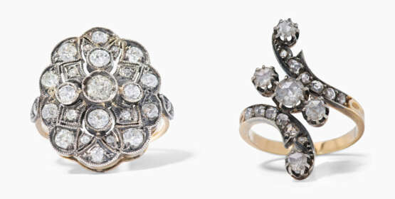 *Lot: Zwei Antike Diamant-Ringe - Foto 1
