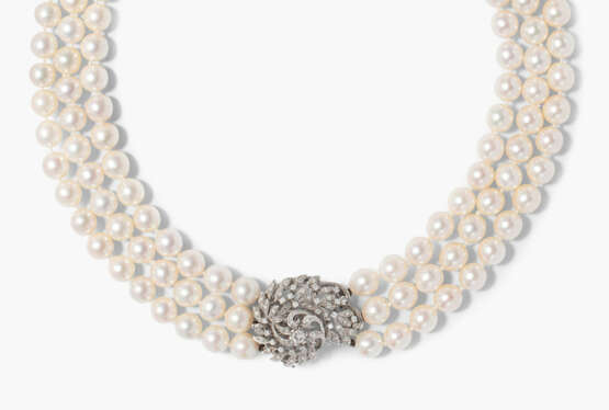 Akoya-Kulturperlen-Diamant-Collier - Foto 1 Akoya-Kulturperlen-Diamant-Collier - Foto 1