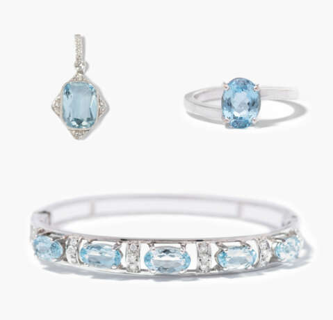 Dreiteiliges Lot mit Aquamarin - photo 1