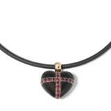 Ebenholz-Rubin-Herzanhänger - photo 1