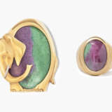 Set: Rubin-Zoisit-Ring und Brosche - фото 1