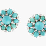 Türkis-Diamant-Ohrclips - фото 1