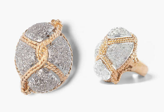 Set: Diamantring und Brosche - Foto 1