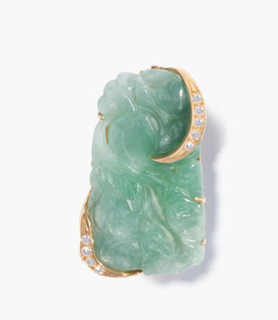 Jadeit-Anhänger-Brosche - фото 1